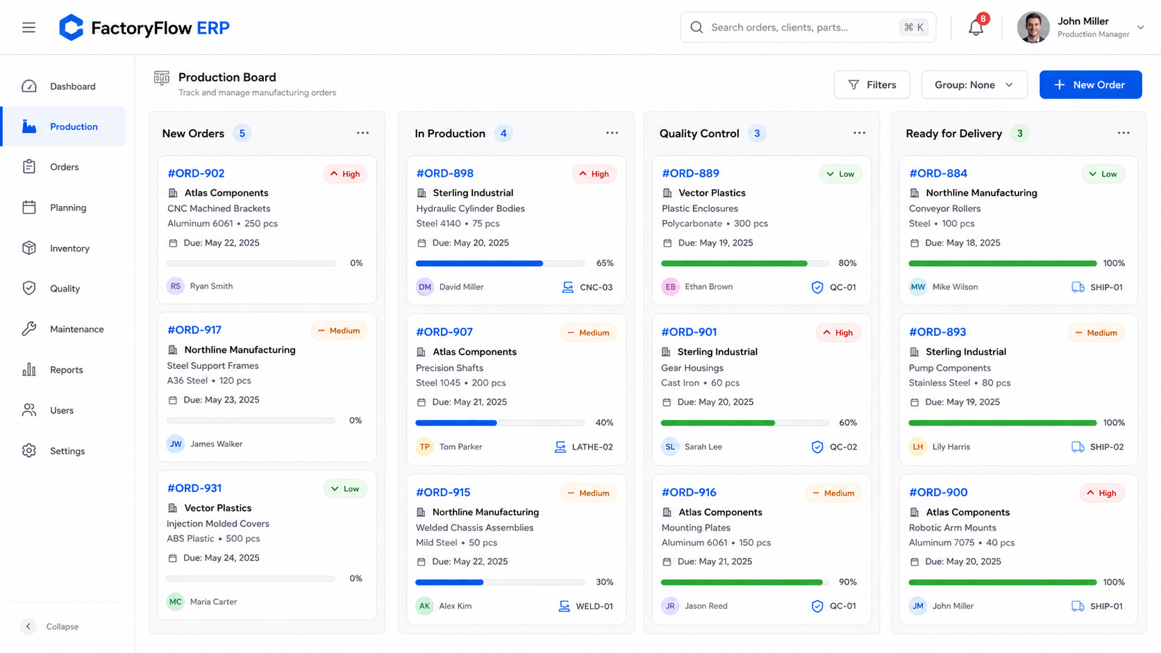 FactoryFlow — Manufacturing ERP